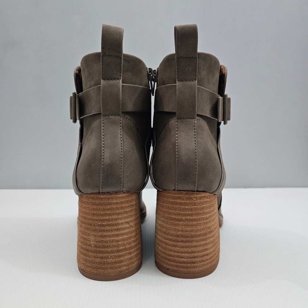 Korks By Kork Ease Shyla Ankle Boot Womens 9 Taupe Block Heel Buckle Strap NEW - Picture 8 of 15